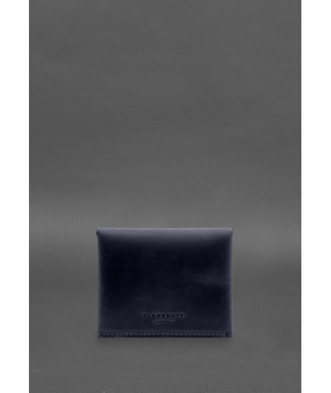 Шкіряний гаманець mini 3.0 (кард-кейс) синій Crazy Horse