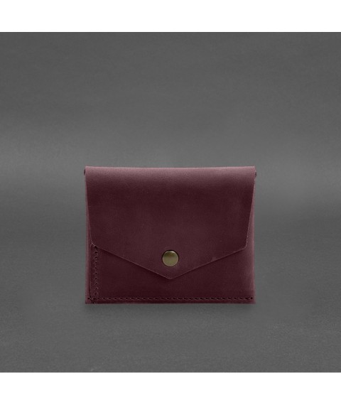 Leather wallet mini 3.0 (card case) burgundy Crazy Horse