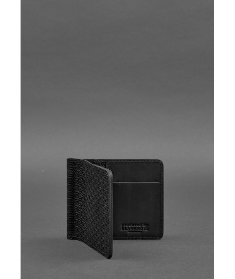 Men's leather wallet 1.0 money clip black Carbon