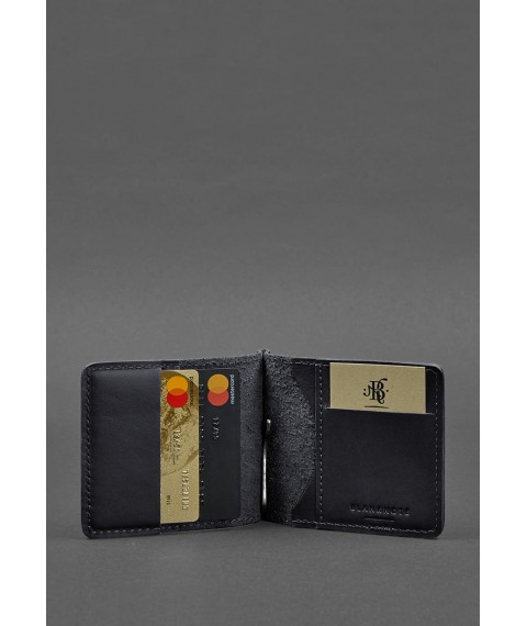 Men's leather wallet blue Crust 1.0 money clip