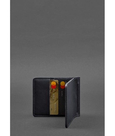 Men's leather wallet blue Crust 1.0 money clip