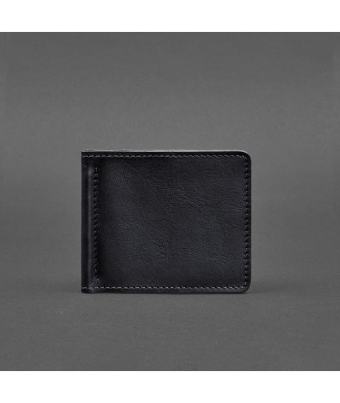 Men's leather wallet blue Crust 1.0 money clip