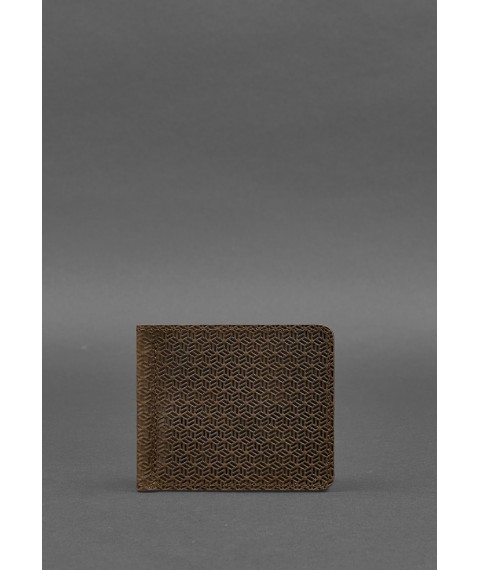 Men's leather wallet dark brown 1.0 money clip Carbon