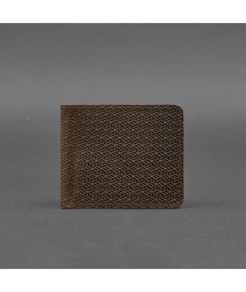Men's leather wallet dark brown 1.0 money clip Carbon