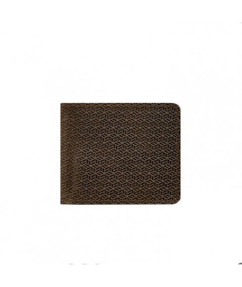Men's leather wallet dark brown 1.0 money clip Carbon
