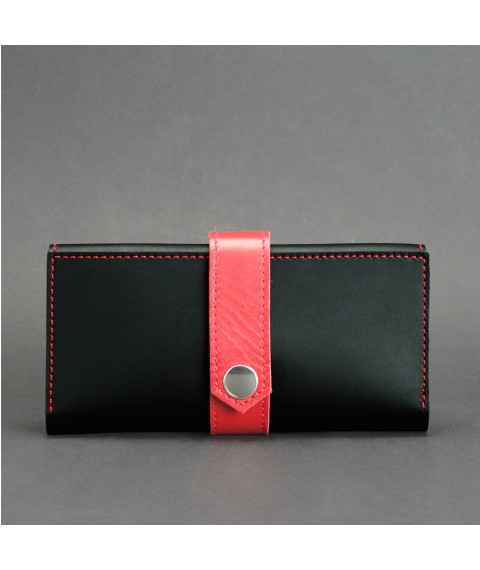 Leather women's wallet 3.0 black and red