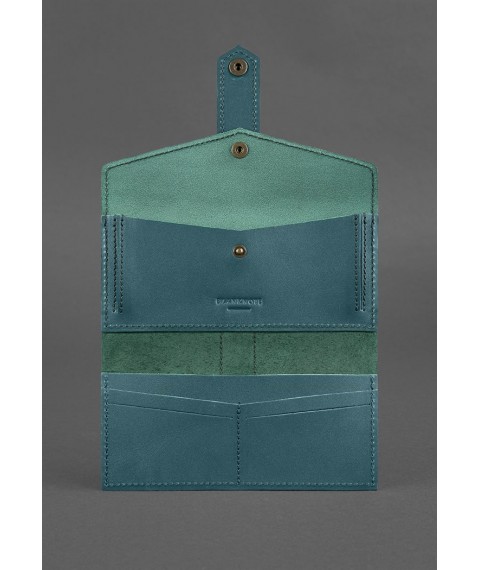 Leather women's wallet 3.0 green Crust