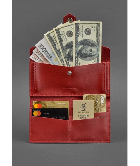 Leather women's wallet 3.0 red Krast