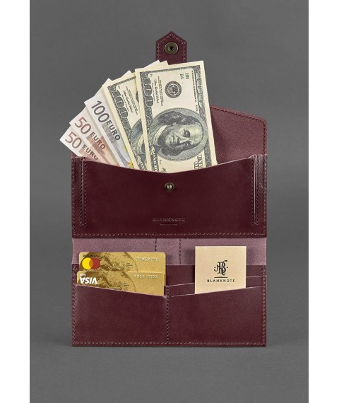 Leather women's wallet 3.0 burgundy Krast