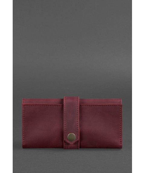 Leather women's wallet 3.0 burgundy Crazy Horse