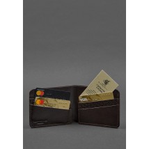 Чоловіче шкіряне портмоне 4.1 (4 кишені) коричневе Карбон