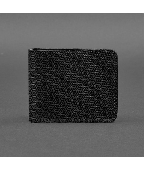 Men's leather wallet 4.1 (4 pockets) black Carbon