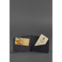 Чоловіче шкіряне портмоне 4.1 (4 кишені) чорне Crazy Horse