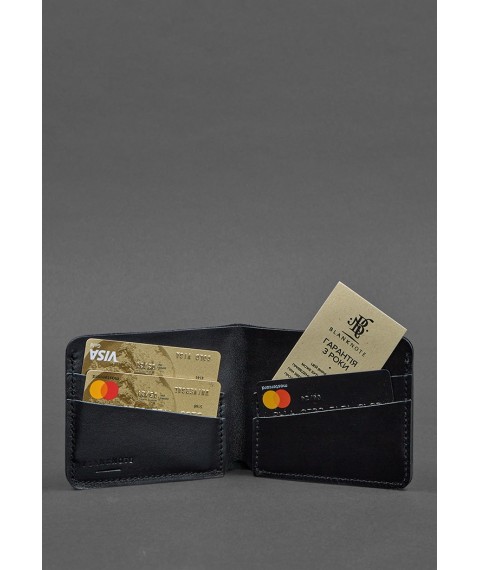 Men's leather wallet 4.1 (4 pockets) black
