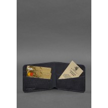 Men's leather wallet 4.1 (4 pockets) blue Carbon