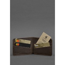Men's leather wallet 4.1 (4 pockets) dark brown Crazy Horse