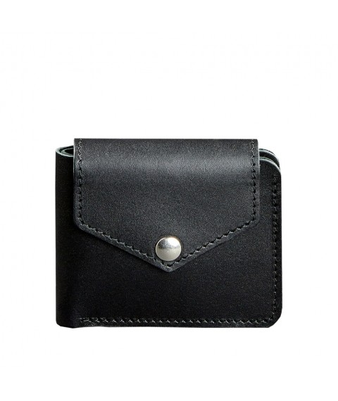 Leather wallet 4.2 with button, black