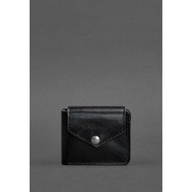Leather wallet 4.2 with button, black