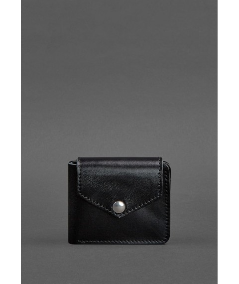 Leather wallet 4.2 with button, black
