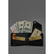 Leather wallet 4.2 with button, black