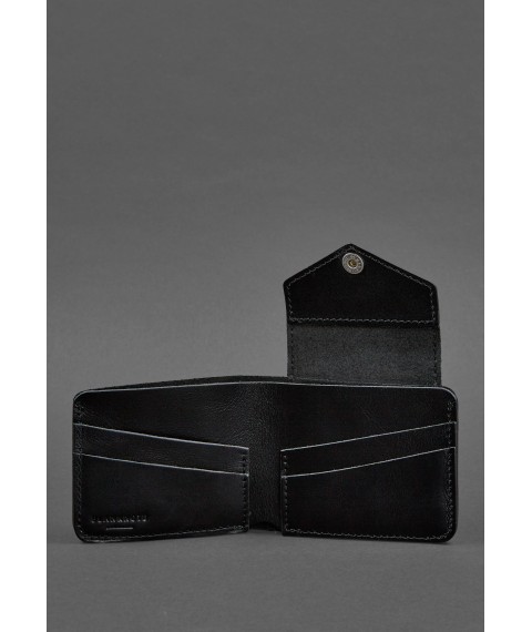 Leather wallet 4.2 with button, black