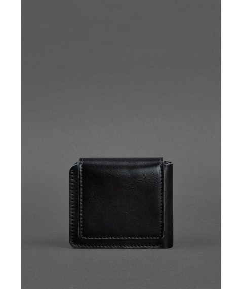 Leather wallet 4.2 with button, black