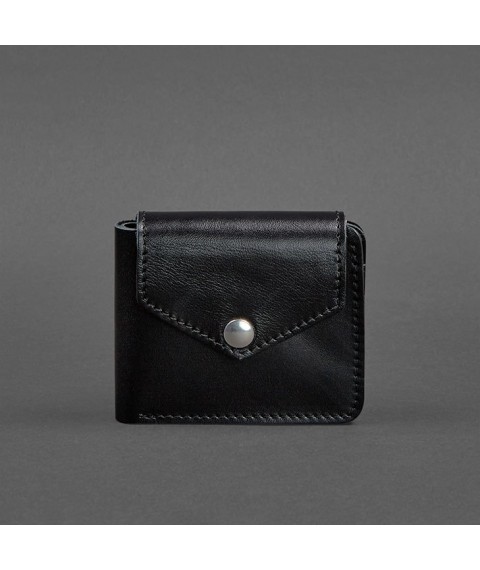 Leather wallet 4.2 with button, black