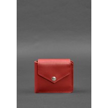 Leather wallet 4.2 with button red