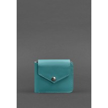 Leather wallet 4.2 with button, turquoise