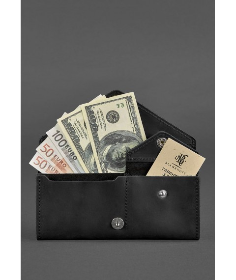 Women's leather wallet Kerry 1.0 black Crazy Horse