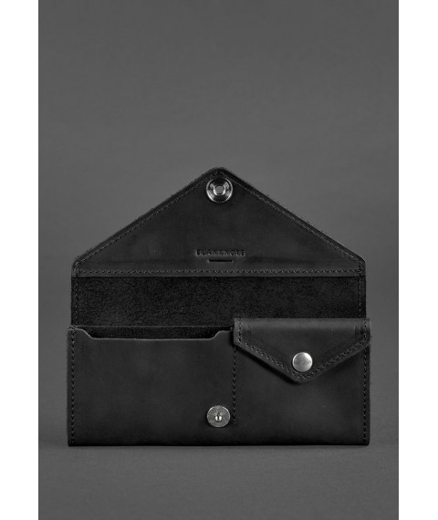 Women's leather wallet Kerry 1.0 black Crazy Horse