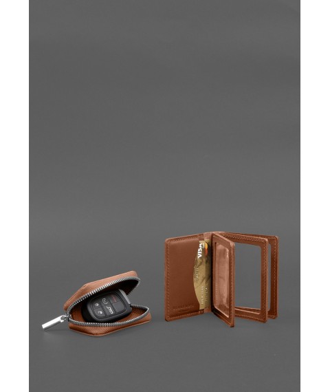 Set of leather accessories AUTO 2.0 Light brown