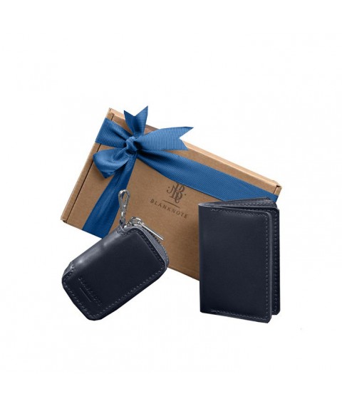 Set of leather accessories AUTO 2.0 Dark blue