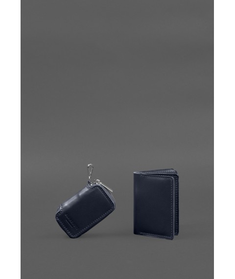 Set of leather accessories AUTO 2.0 Dark blue