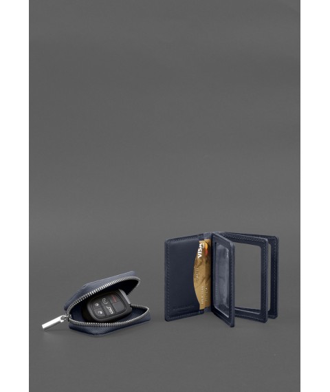 Set of leather accessories AUTO 2.0 Dark blue