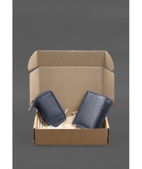 Set of leather accessories AUTO 2.0 Dark blue