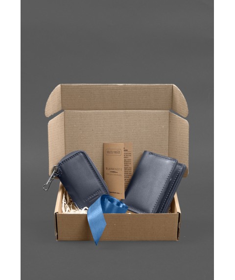 Set of leather accessories AUTO 2.0 Dark blue