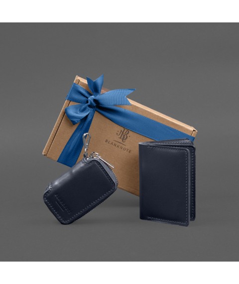 Set of leather accessories AUTO 2.0 Dark blue
