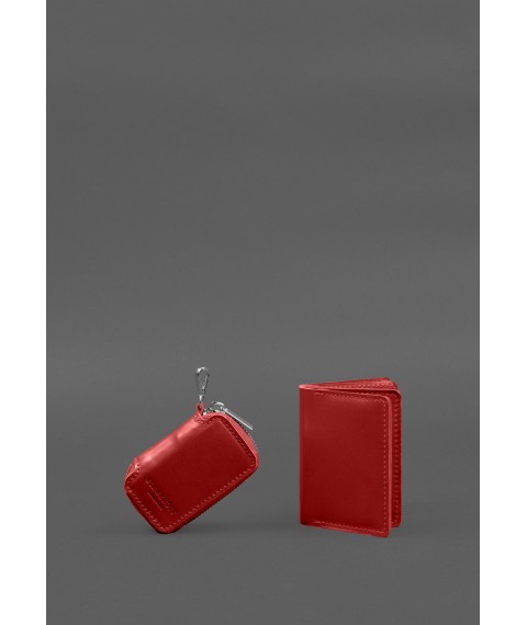 Set of leather accessories AUTO 2.0 Red