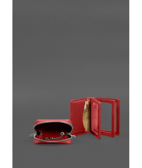 Set of leather accessories AUTO 2.0 Red