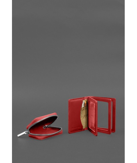 Set of leather accessories AUTO 2.0 Red