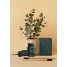 Set of leather accessories AUTO 1.0 green