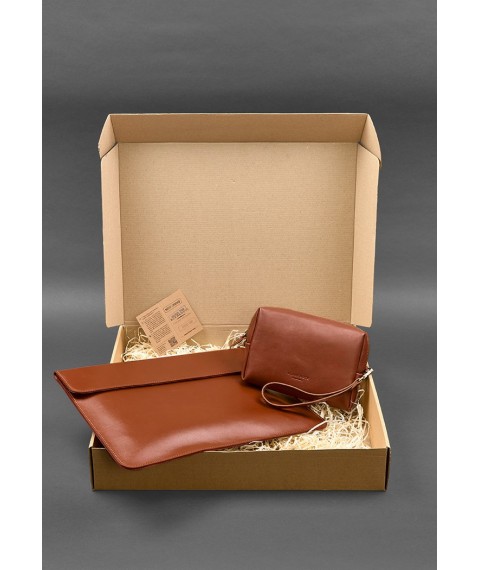 Leather set Mobile Universal light brown