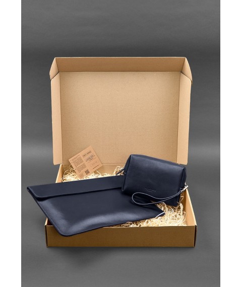 Leather set Mobile Universal dark blue