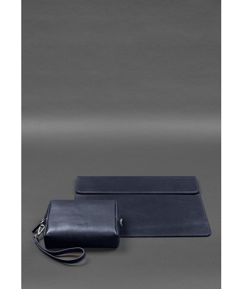 Leather set Mobile Universal dark blue