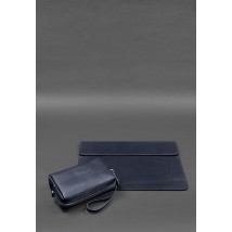 Leather set Mobile Universal dark blue