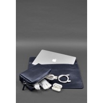 Leather set Mobile Universal dark blue