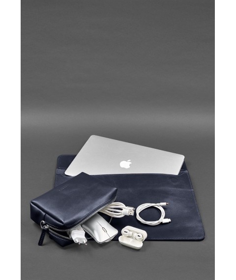 Leather set Mobile Universal dark blue
