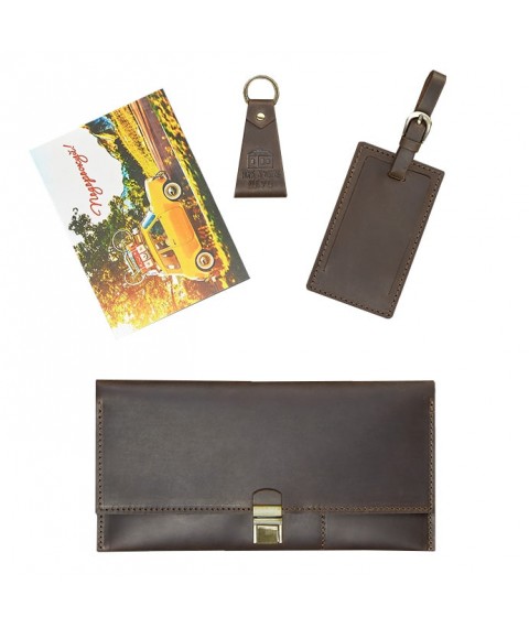 A set of leather accessories for the Prague traveler