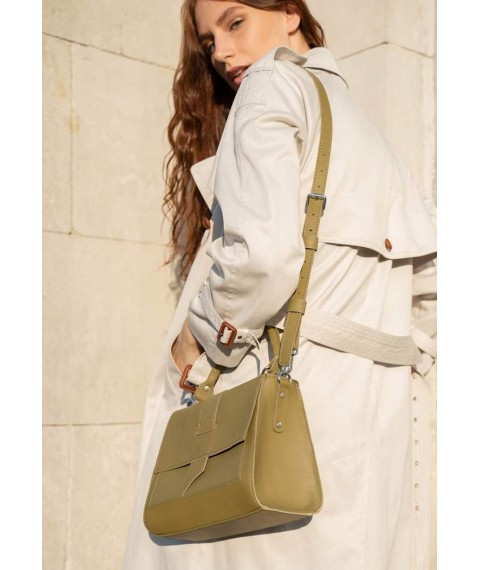 Women's leather bag Ester olive